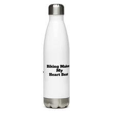 Load image into Gallery viewer, Biking Makes My Heart Beat Stainless Steel Water Bottle