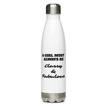 Load image into Gallery viewer, Classy & Fabulous Stainless Steel Water Bottle