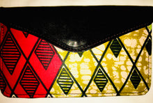 Load image into Gallery viewer, Genuine Leather Wallet accented w/Ankara Fabric
