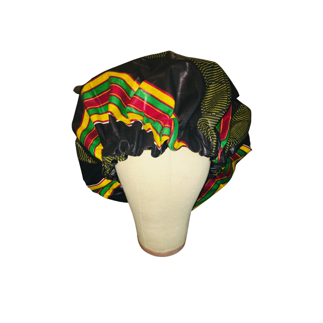 Satin Doublé, Bonnet de cheveux Africain/Ankara (couleurs assorties)