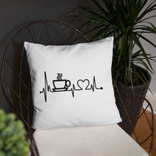 Load image into Gallery viewer, Coffee Makes My Heart Beat Pillow
