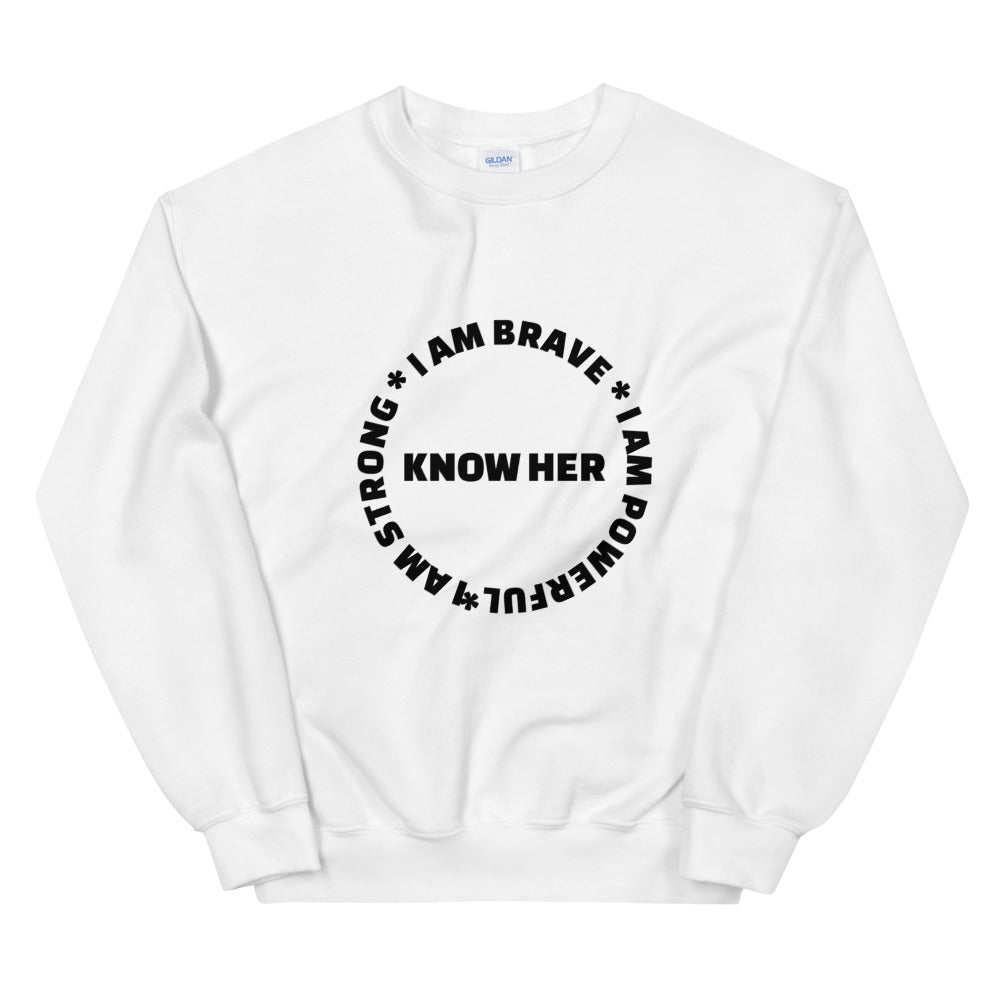Sweat-shirt blanc « Know Her »