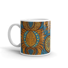 Load image into Gallery viewer, Turquoise/Brown/Gold Ankara Drinking Mug
